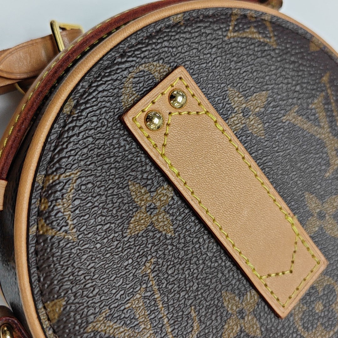 BOITE CHAPEAU Mini Monogram Coated Canvas Brown