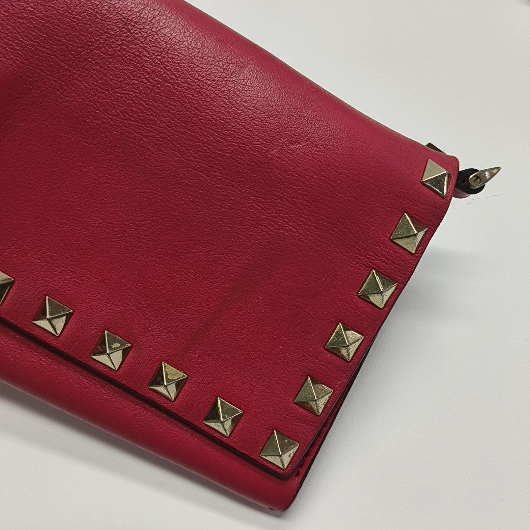 Rockstud Calfskin Red