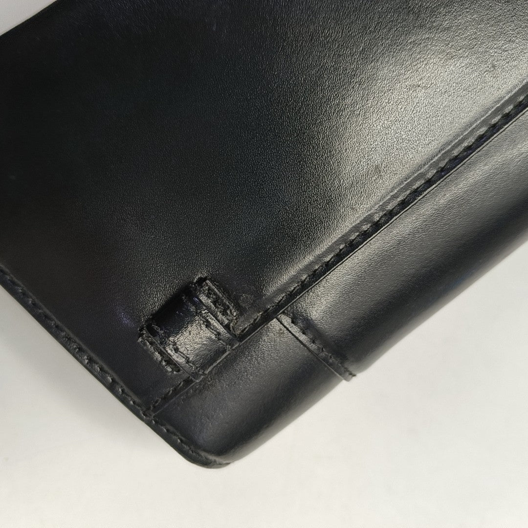 Hourglass Wallet On Chain Mini Calfskin Black
