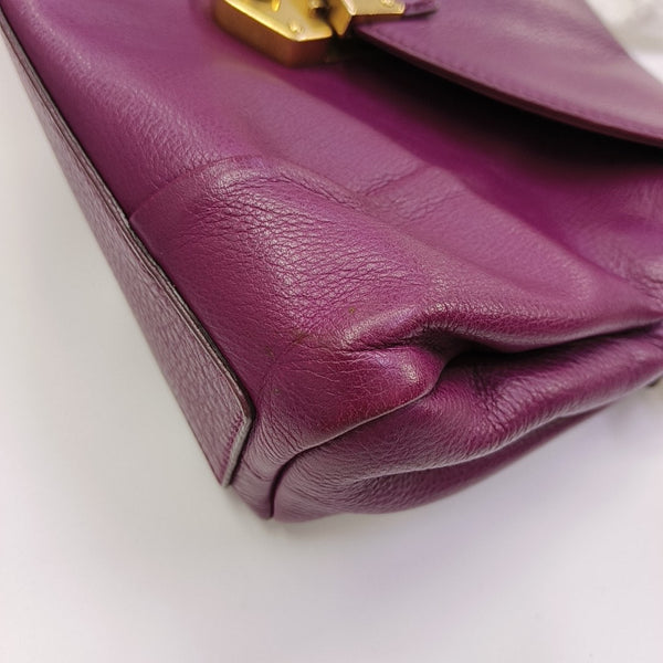 Calfskin Shoulder Bag Purple