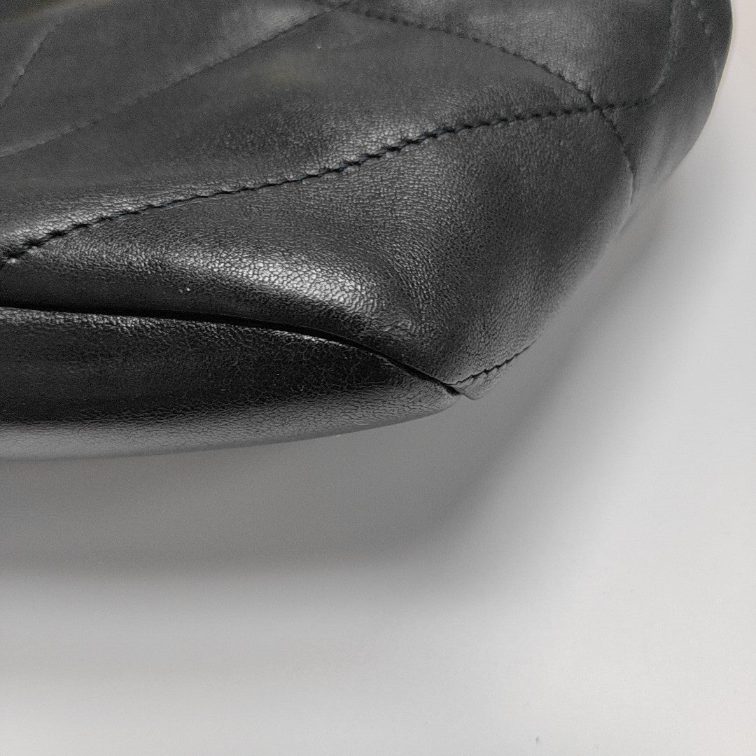 Quilted Lambskin Bucket Bag Black