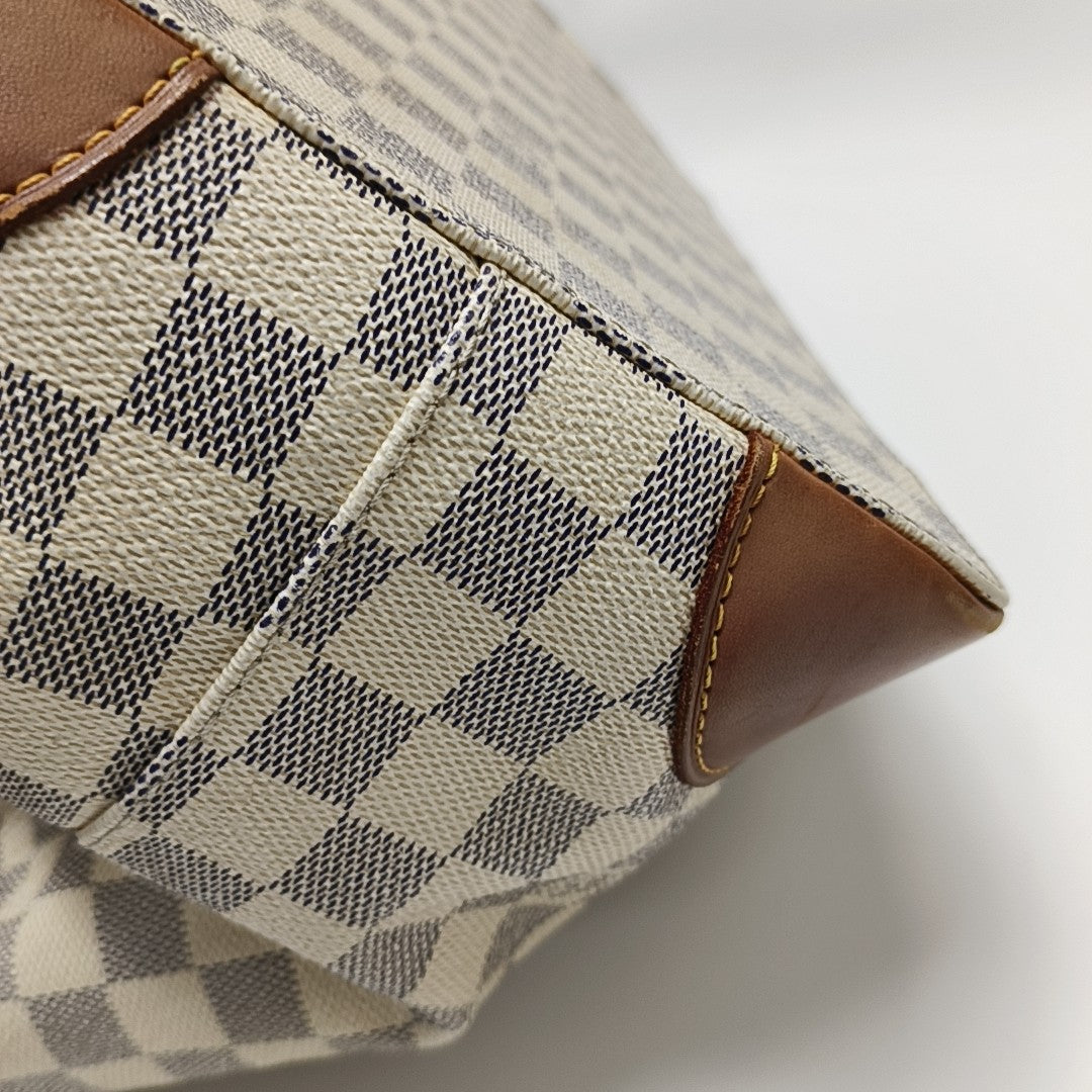 HAMPSTEAD MM Damier Azur Coated Canvas White