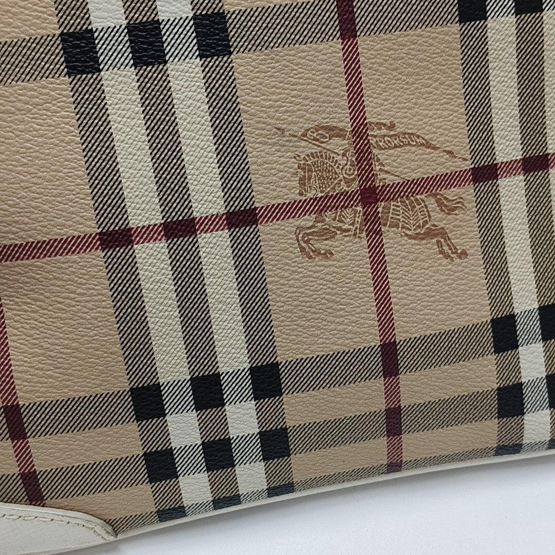 Coated Canvas Crossbody Bag Beige