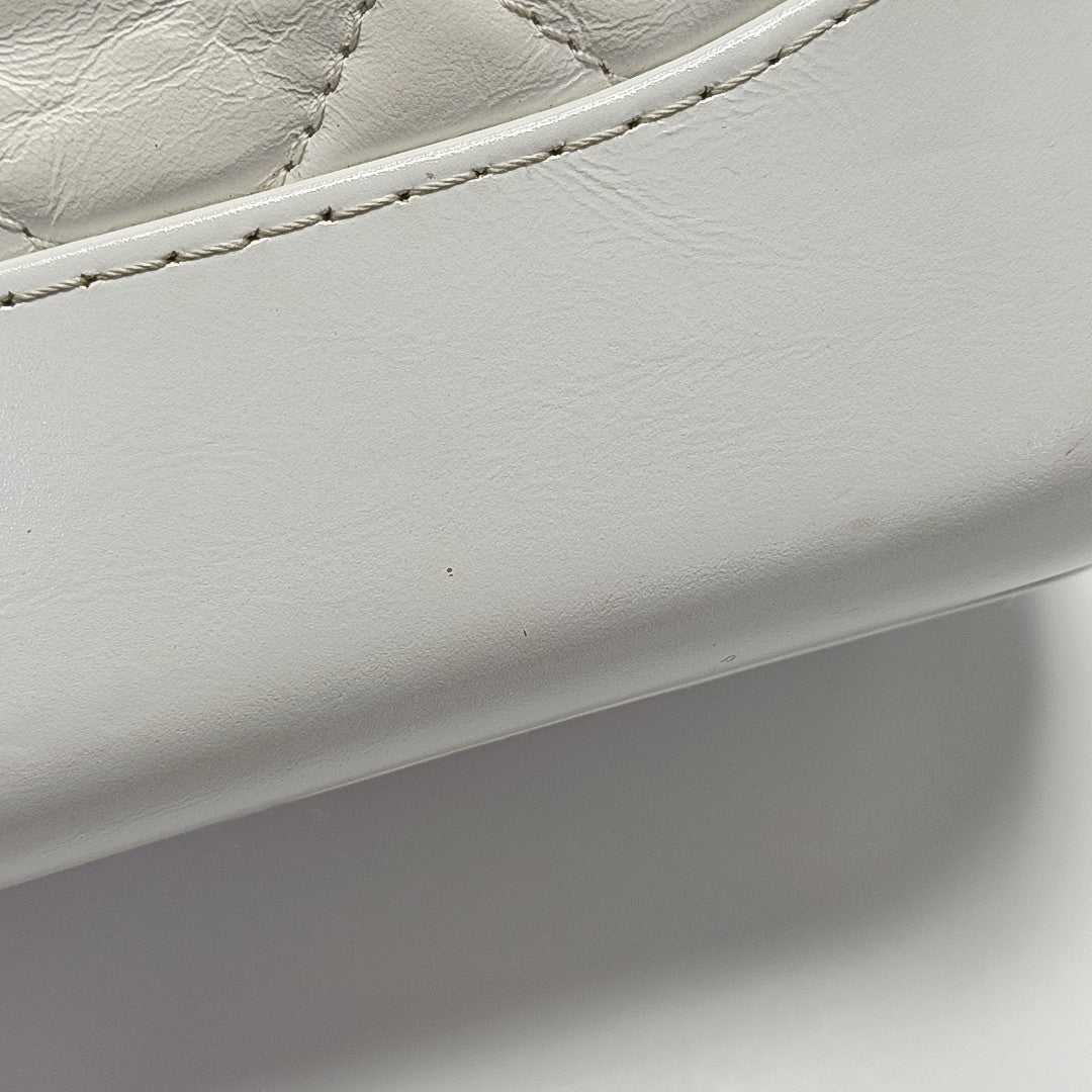 GABRIELLE Small Quilted Calfskin White