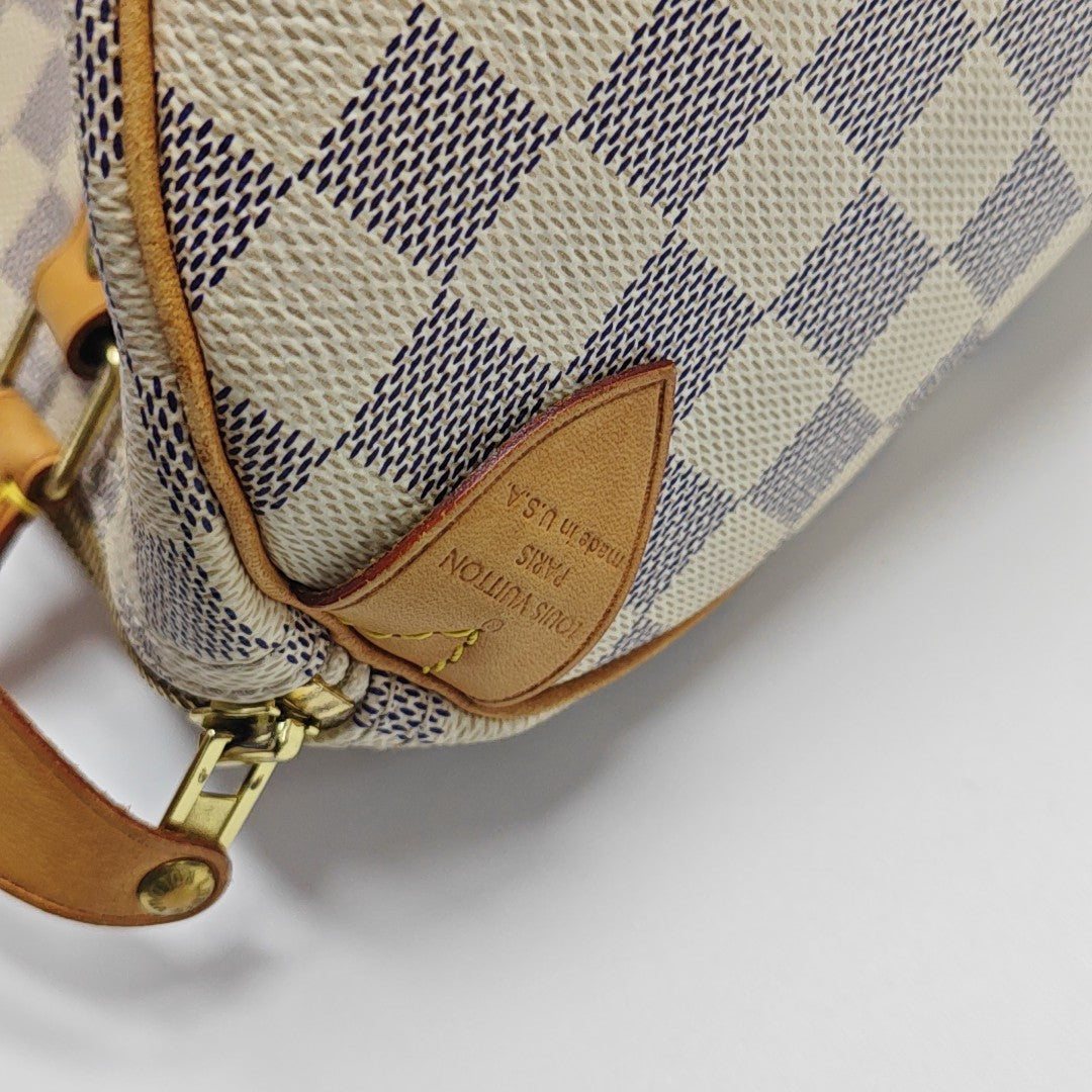 SPEEDY 25 Damier Azur Coated Canvas White