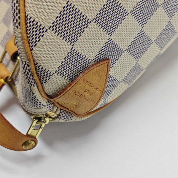 SPEEDY 25 Damier Azur Coated Canvas White