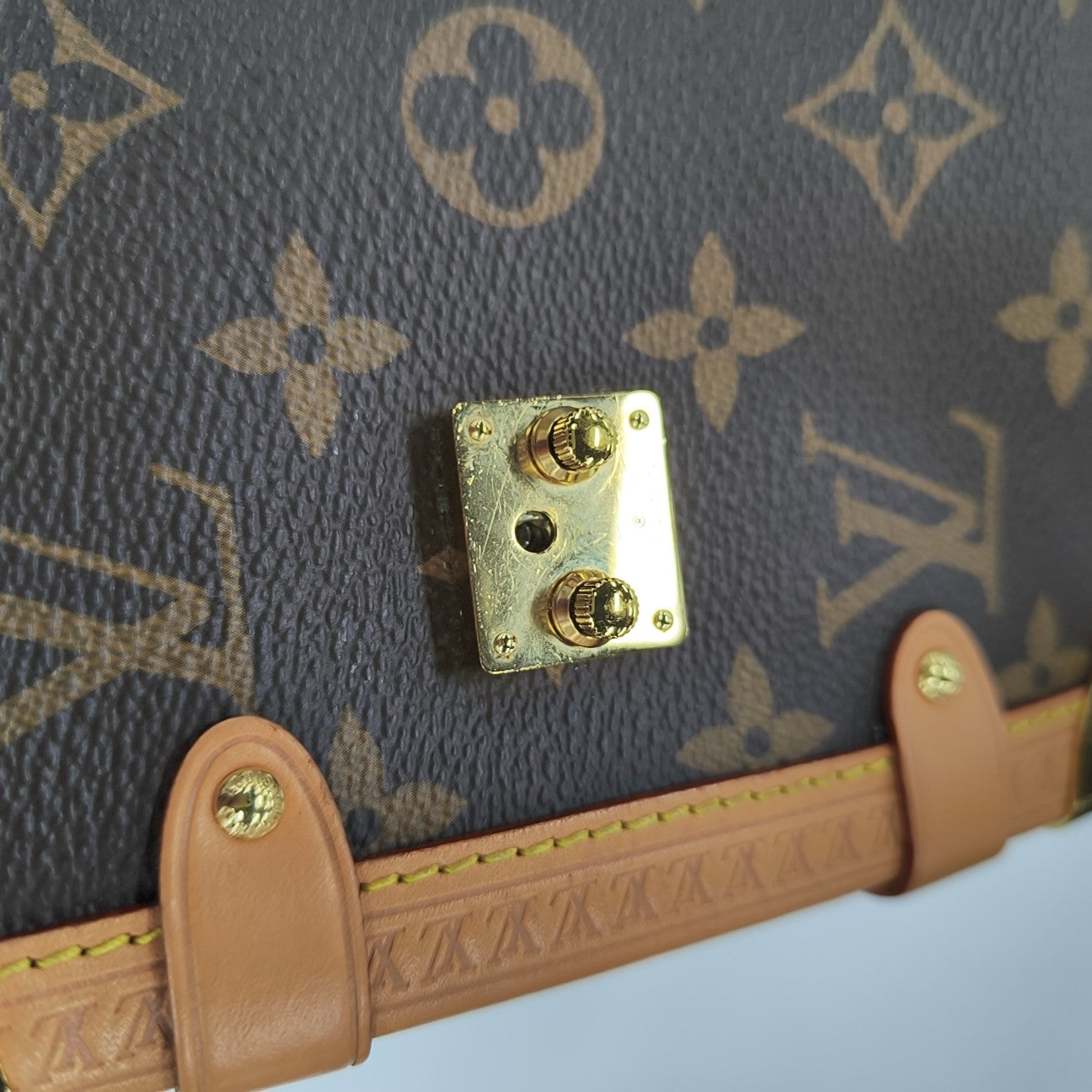 SIDE TRUNK MM Monogram Coated Canvas Brown
