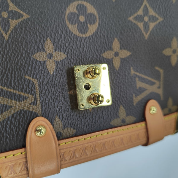 SIDE TRUNK MM Monogram Coated Canvas Brown