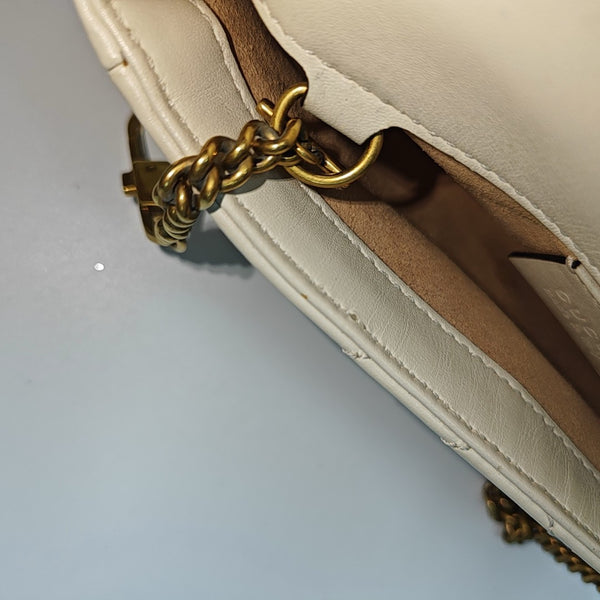GG Marmont Mini Quilted Calfskin White