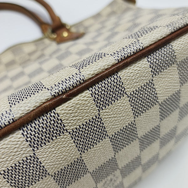 SALEYA PM Damier Azur Coated Canvas White