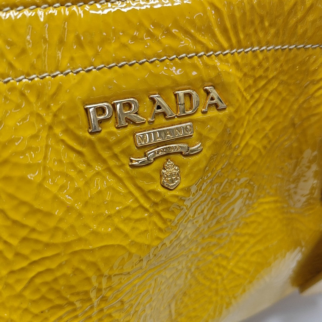 Patent Leather Shoulder Bag Yellow