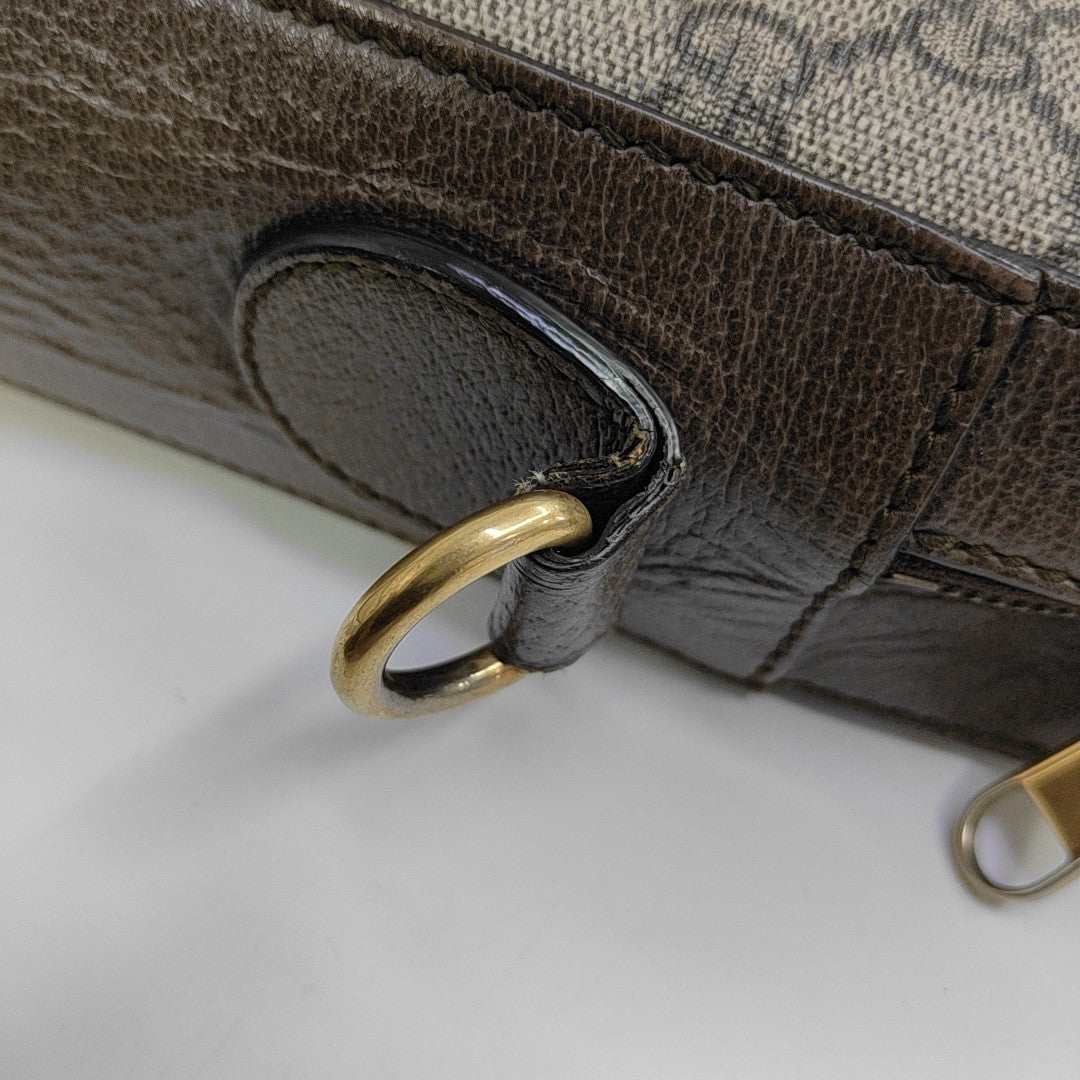 Ophidia Large Monogram Coated Canvas Beige