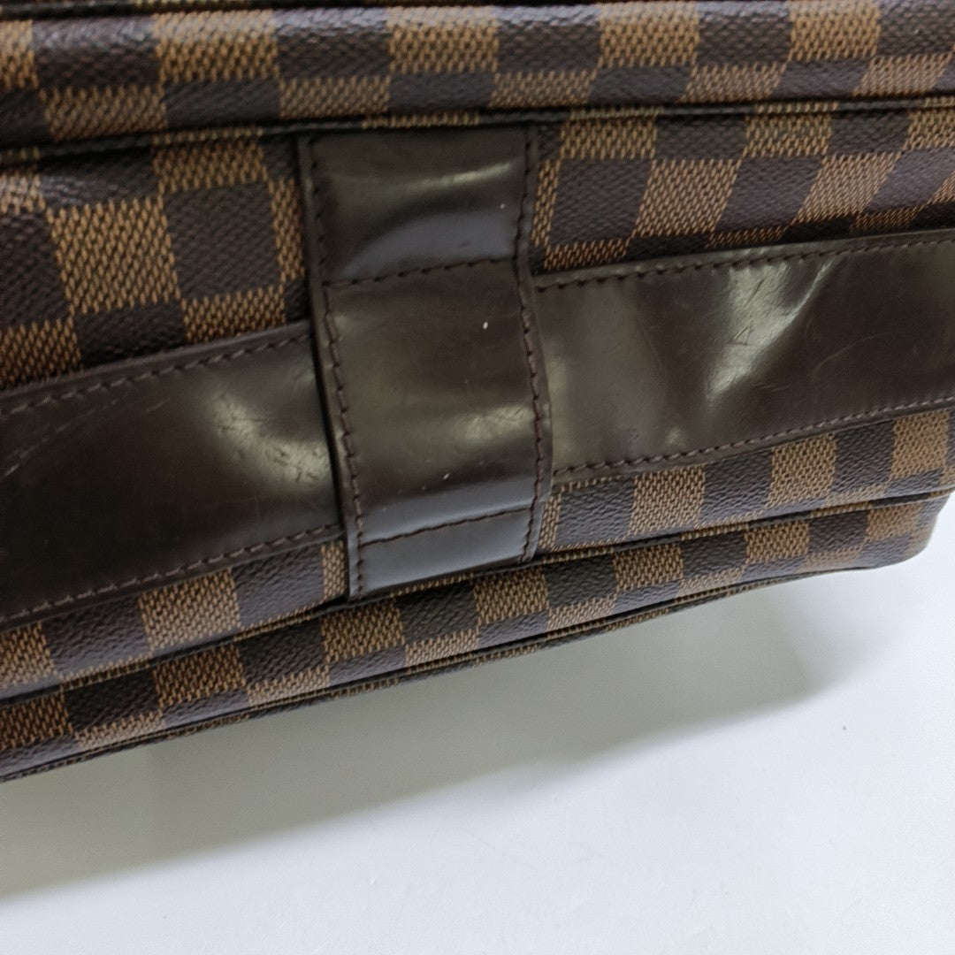 NAVIGLIO Damier Ebene Coated Canvas Brown