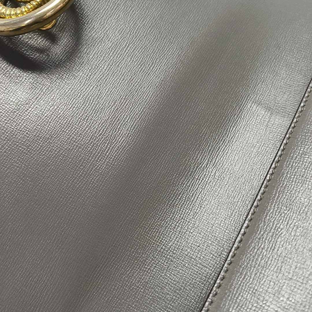 GG Ring Medium Calfskin Gray