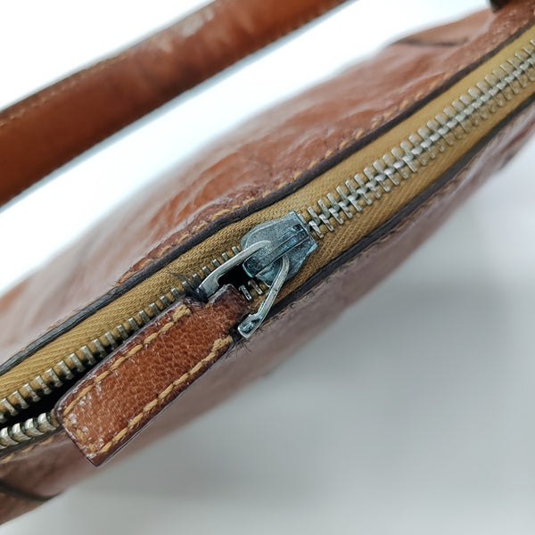 Calfskin Top Handle Bag Brown