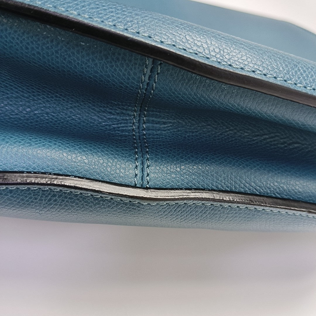 Calfskin Shoulder Bag Blue