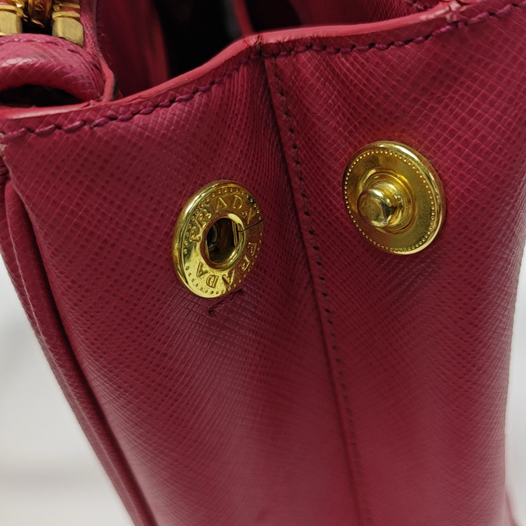 Galleria Small Saffiano Calfskin Red