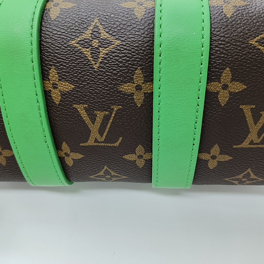 KEEPALL 25 Monogram Coated Canvas Brown
