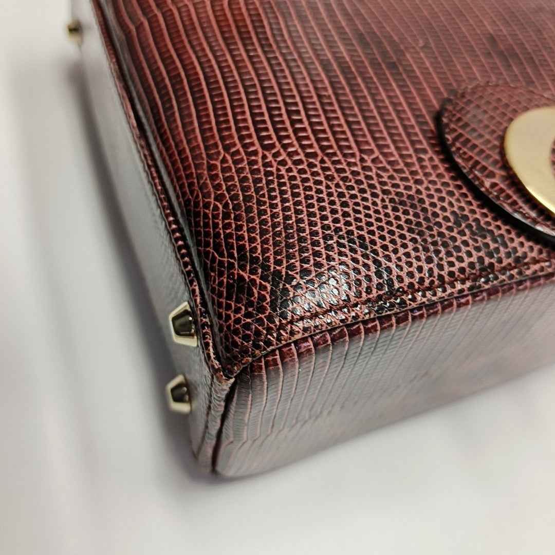Lady Dior Mini Lizard Red