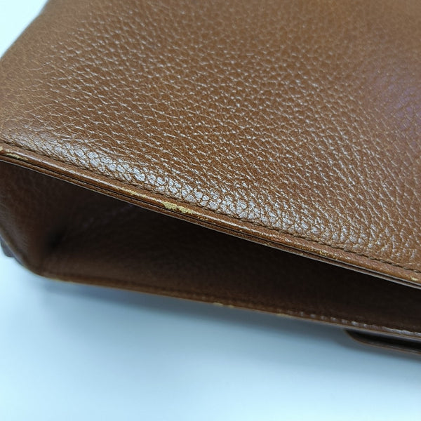Calfskin Top Handle Bag Brown