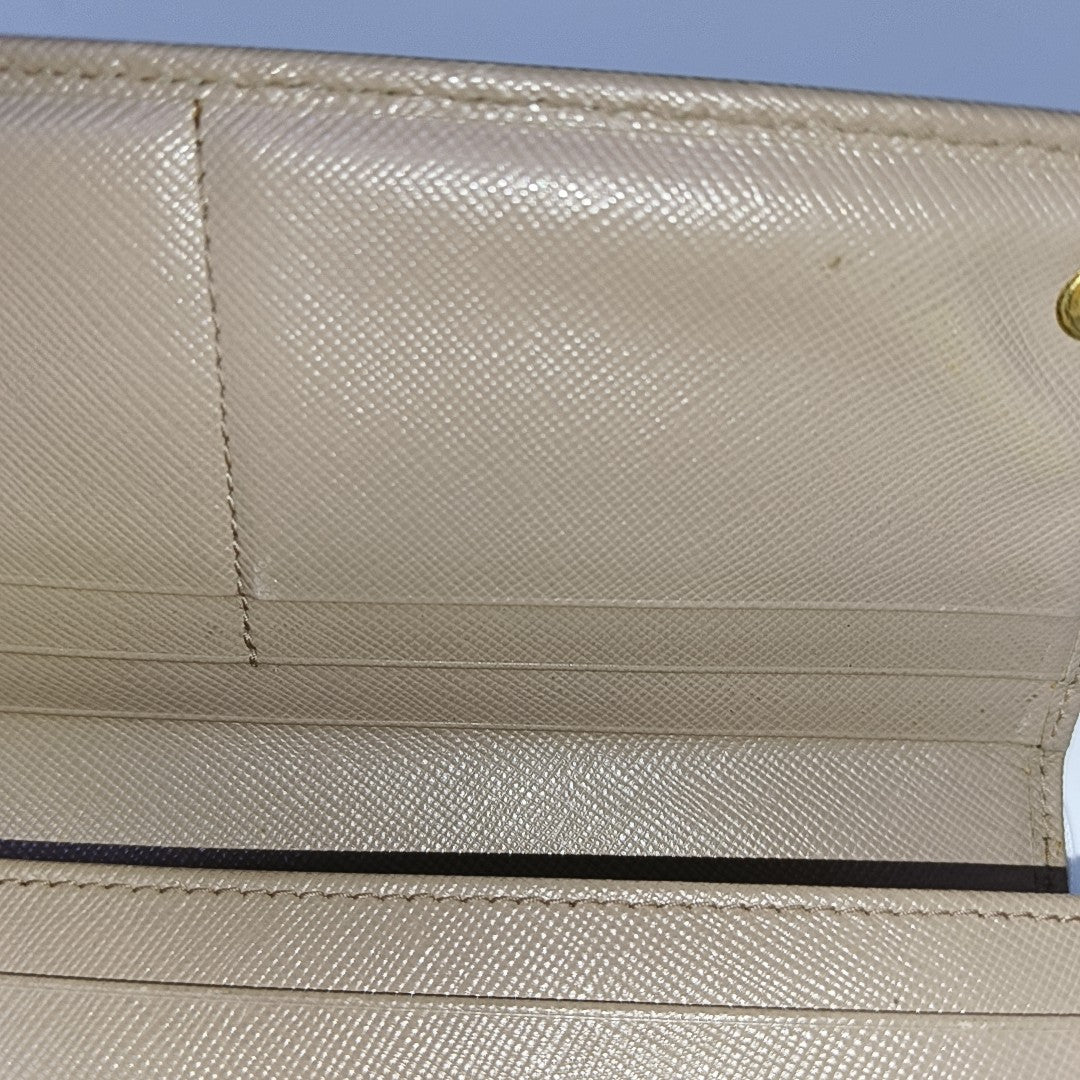 Fiocco Bow Saffiano Calfskin Pink Wallet
