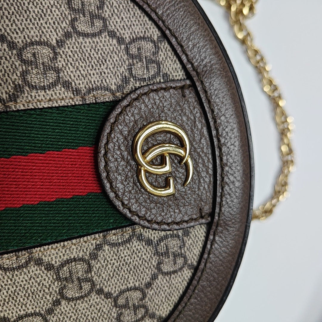 Ophidia Mini Monogram Coated Canvas Beige