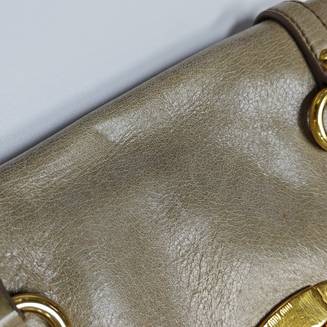 Calfskin Shoulder Bag Beige