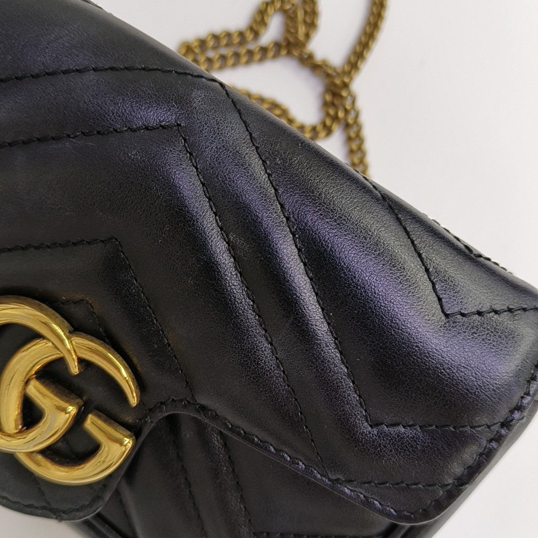 GG Marmont Mini Quilted Calfskin Black