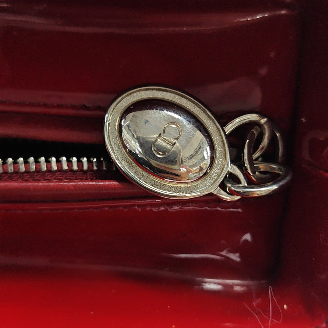 Lady Dior Large Cannage Patent Leather Red