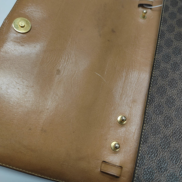 Coated Canvas Shoulder Bag Brown