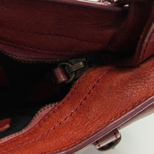 Calfskin Top Handle Bag Brown
