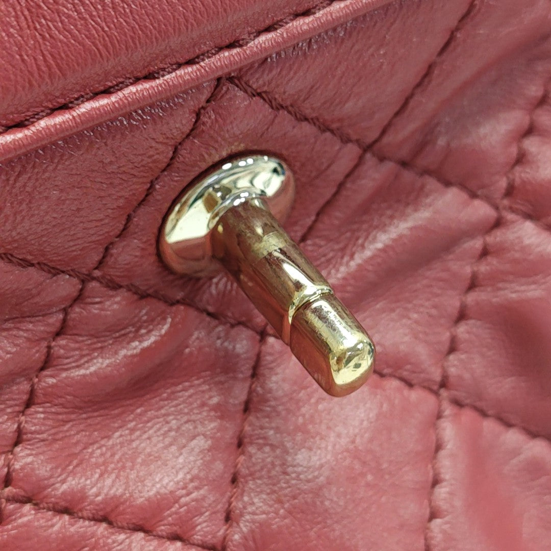 Quilted Calfskin Shoulder Bag Red