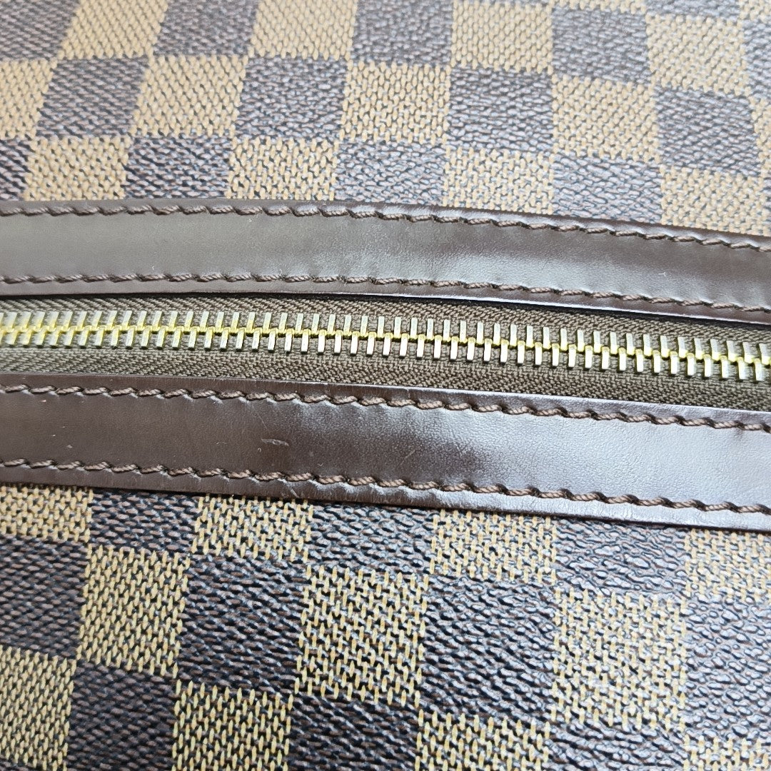 BASTILLE Damier Ebene Coated Canvas Brown