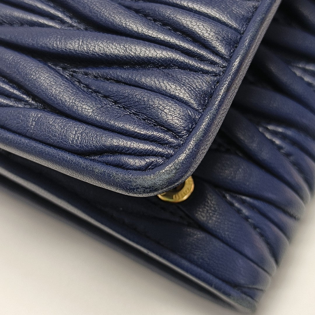 Quilted Lambskin Shoulder Bag Blue