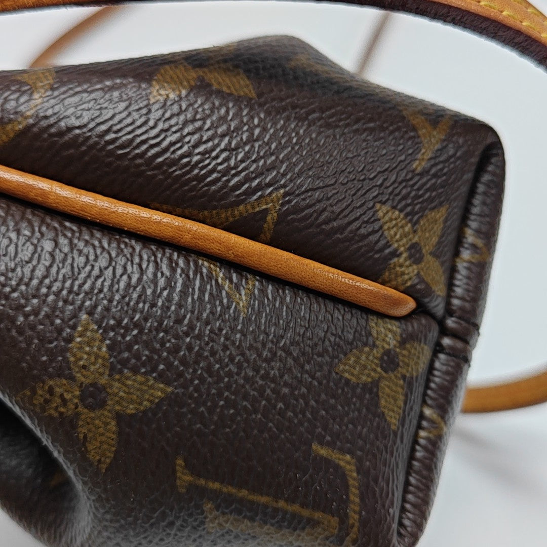 TURENNE Nano Monogram Coated Canvas Brown