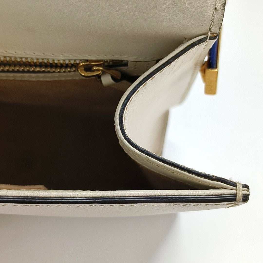 Authenticated pre-owned  Sylvie Small Calfskin White - Shoulder Bag at Looply