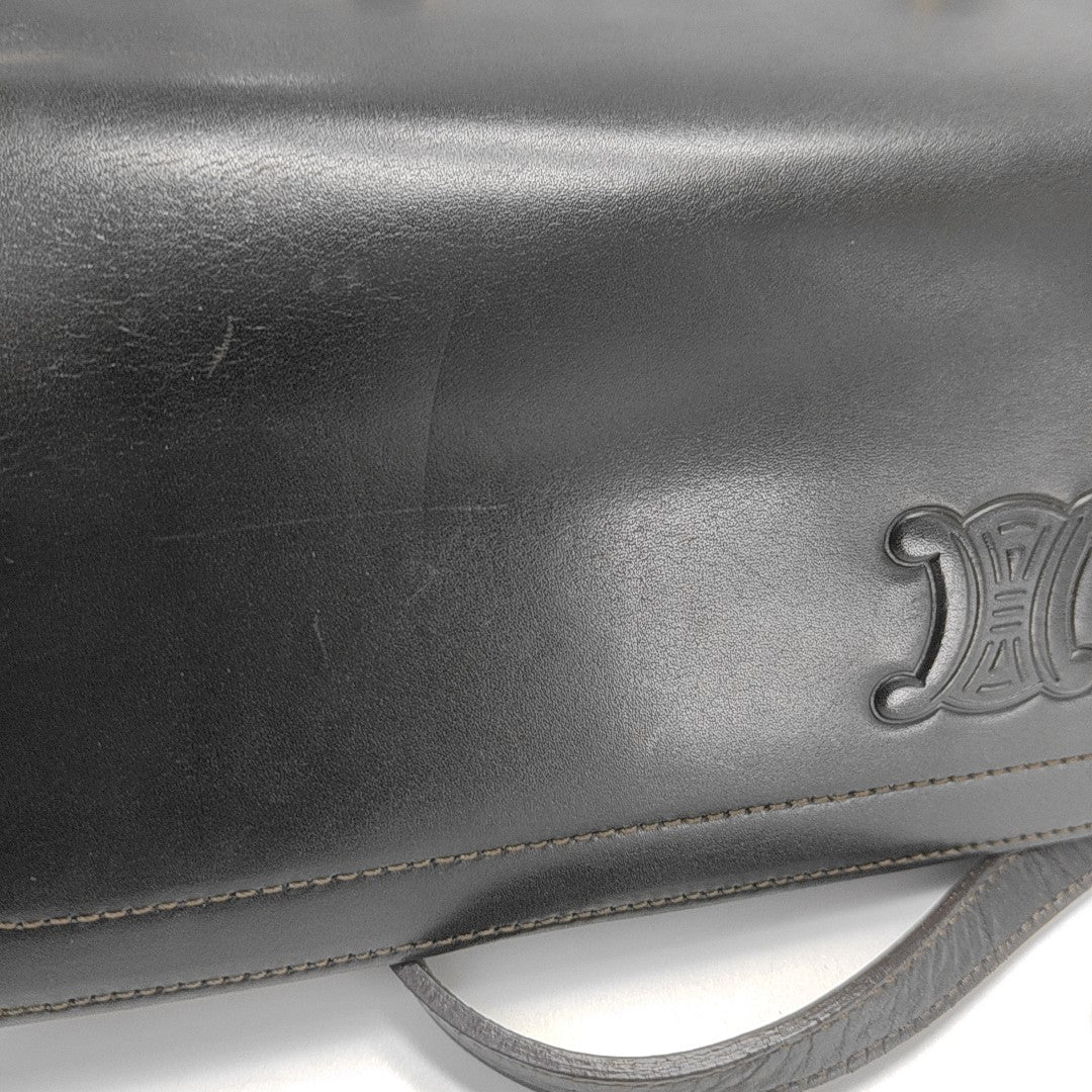 Calfskin Top Handle Bag Black