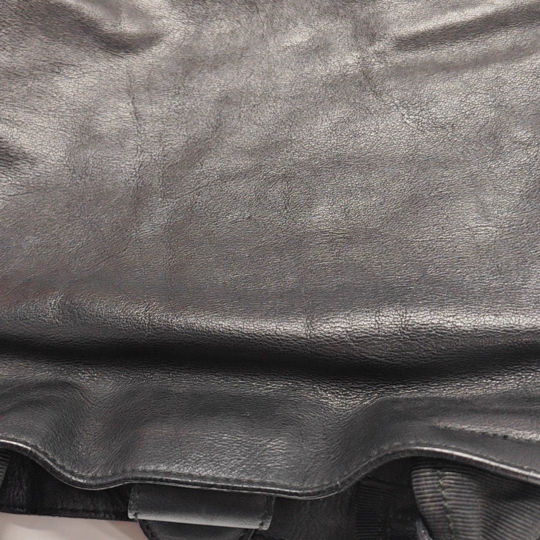 Calfskin Top Handle Bag Black