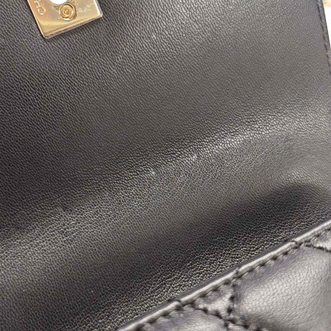 COCO HANDLE Mini Quilted Lambskin Black