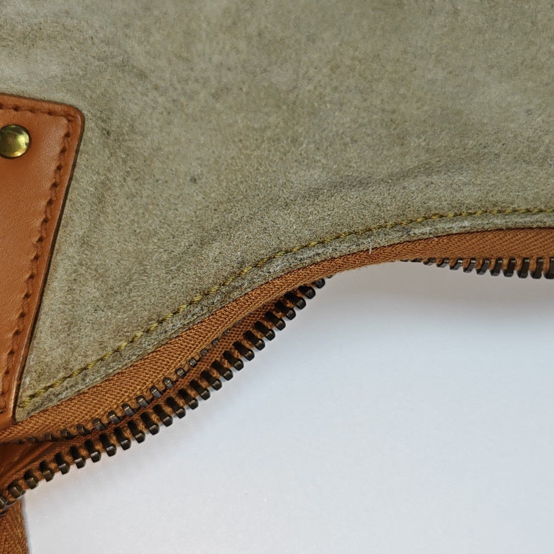 Suede Top Handle Bag Gray
