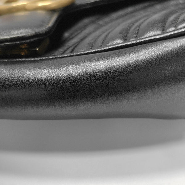 GG Marmont Medium Quilted Calfskin Black