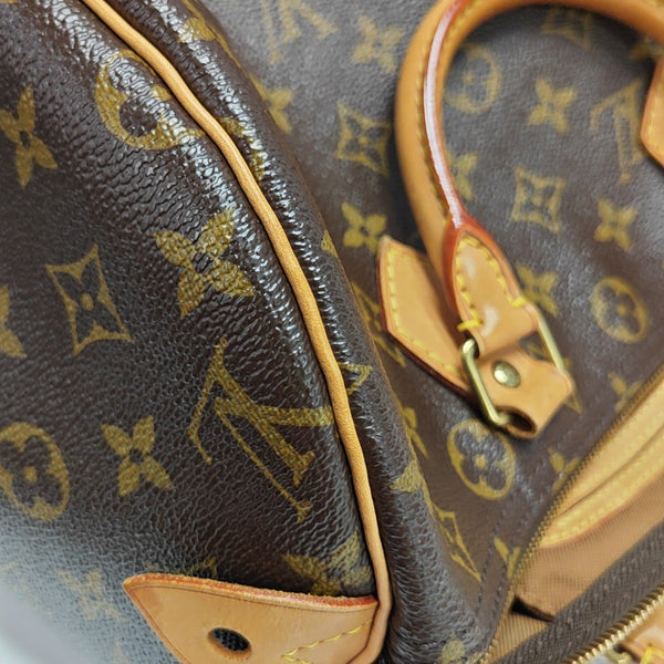 SPEEDY 30 Monogram Coated Canvas Brown