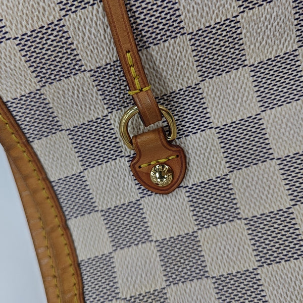 NEVERFULL GM Damier Azur Coated Canvas White