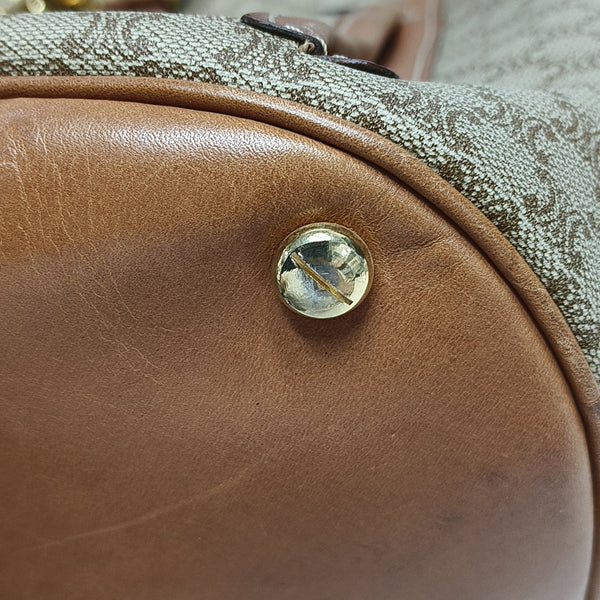 Coated Canvas Backpack Beige