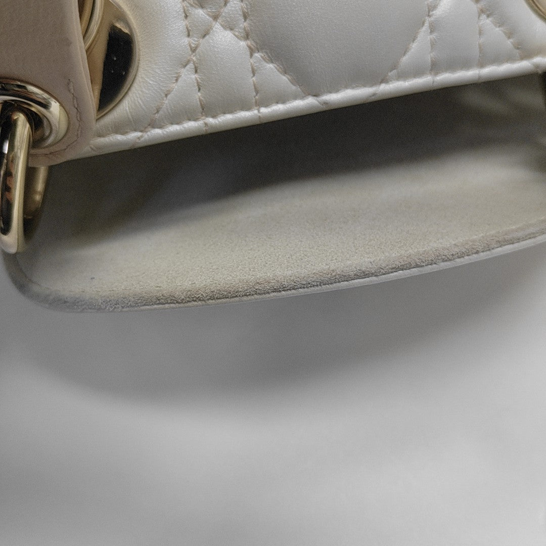 Lady Dior Mini Cannage Lambskin Beige