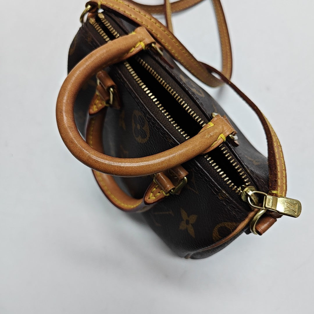 SPEEDY Nano Monogram Coated Canvas Brown