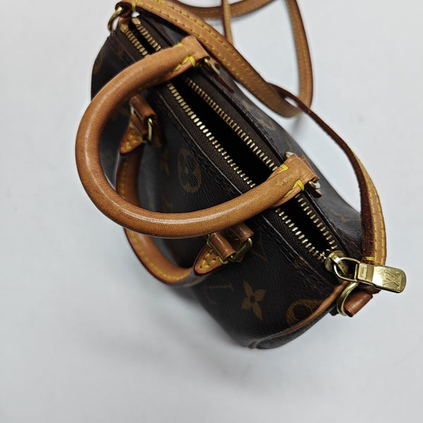SPEEDY Nano Monogram Coated Canvas Brown