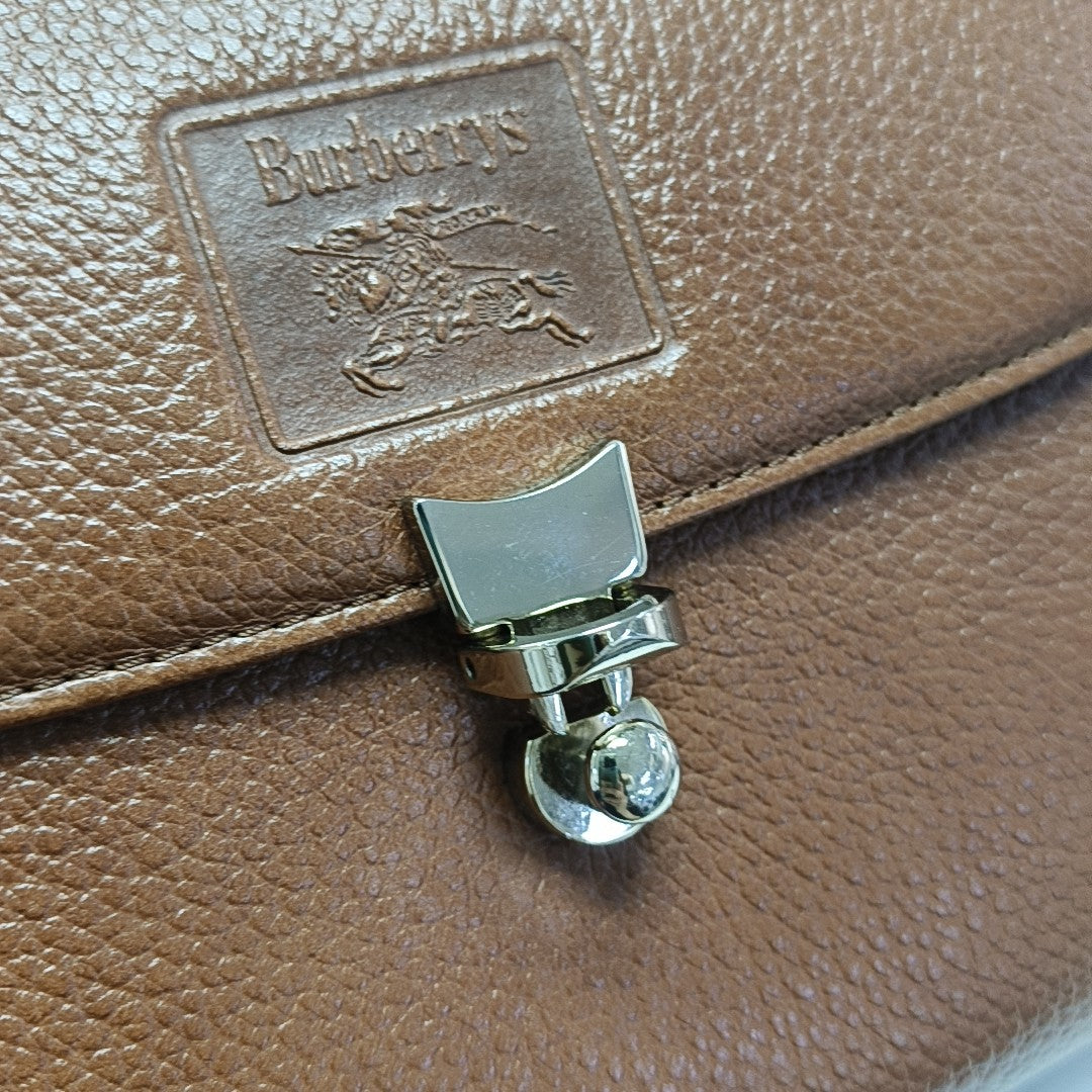 Calfskin Top Handle Bag Brown