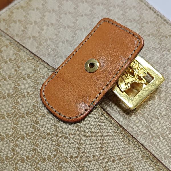 Coated Canvas Shoulder Bag Beige