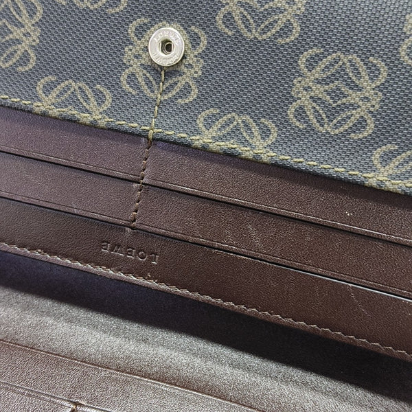 Monogram Leather Clutch Gray